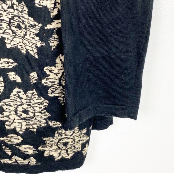 J. JILL Black Gold Floral One Button Longline Cardigan, Size Large - Picture 8 of 9